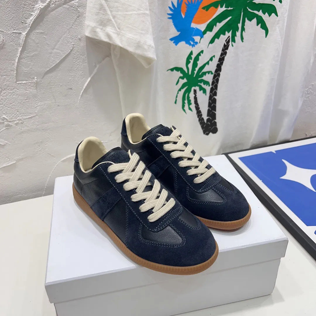 Women's & Men's Retro German Training Couple Genuine White Men's Board Shoes