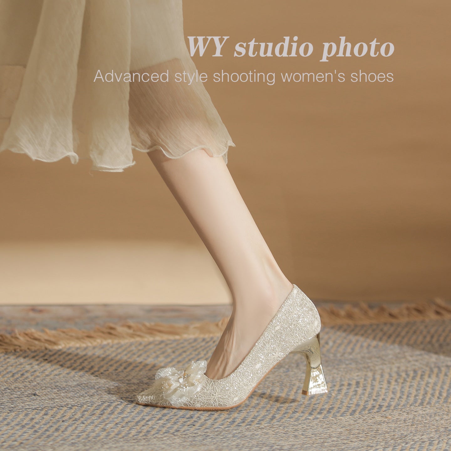 French Wedding Bridal Dress Two-way Chunky High Heels
