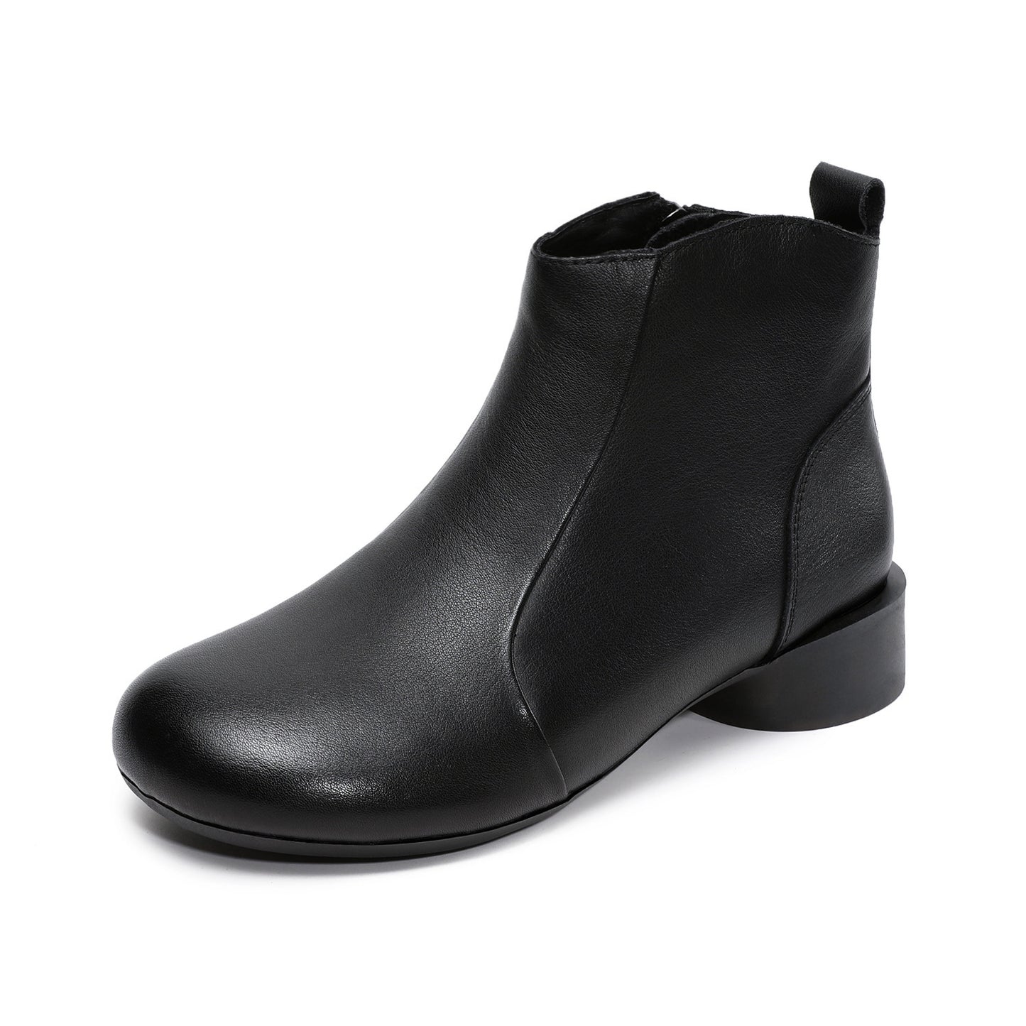 Women's Layer Cowhide Thick Retro Ankle Autumn Mom Women's Leather Boots