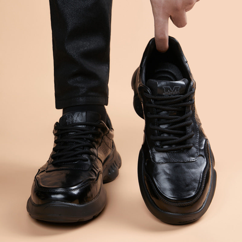 Men's Sports British Style Trendy Support Ciphertext Men's Business Leather Shoes