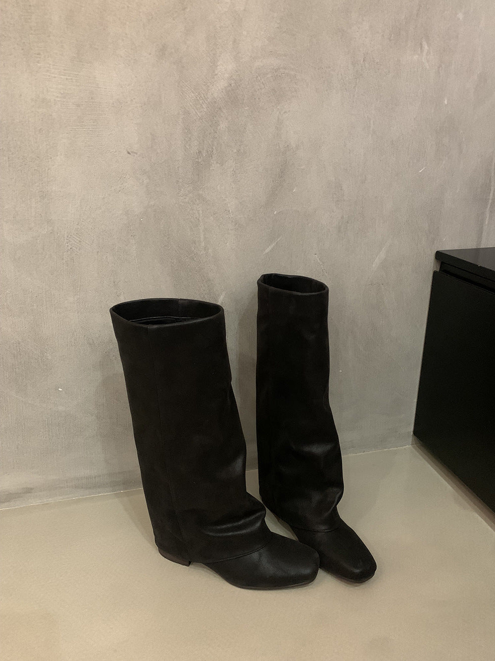Women's Leg Pantyhose Autumn Square Toe Knight Women's Leather Boots
