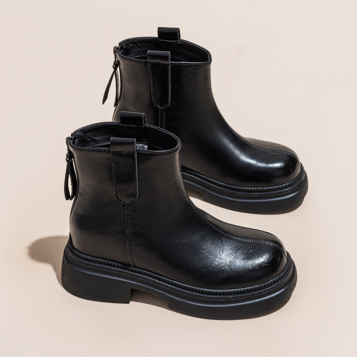 Women's Martin Platform Height Increasing Insole Skinny Women's Leather Boots