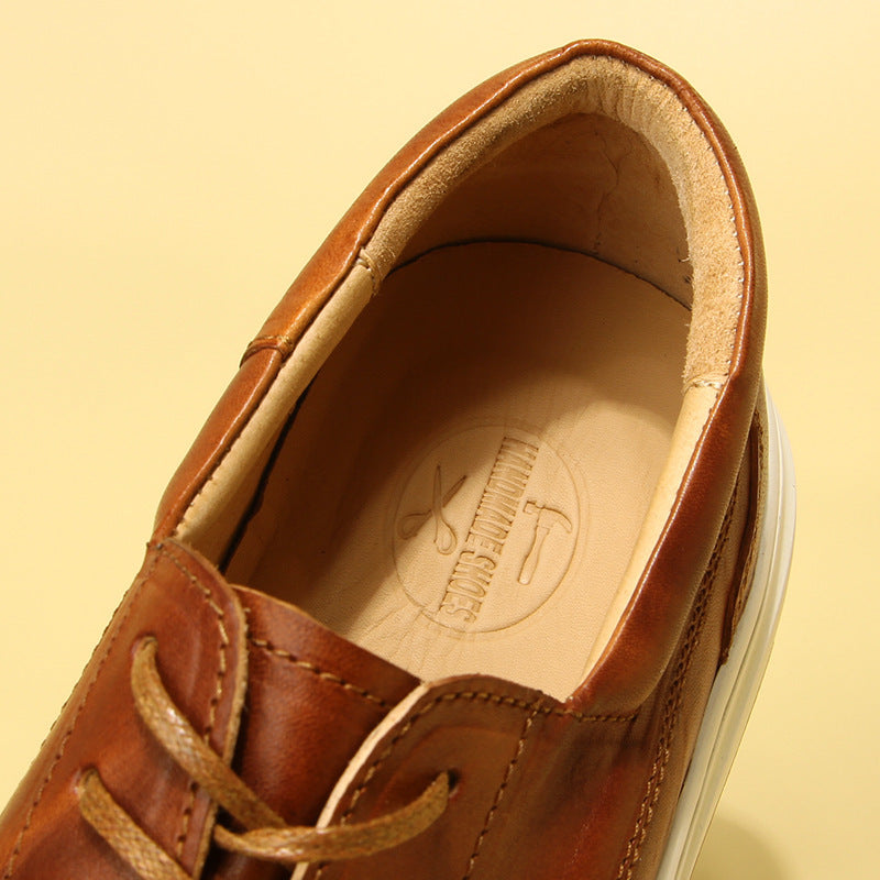 Men's Horse Washed-out Vintage Genuine Fashion Trendy Men's Board Shoes