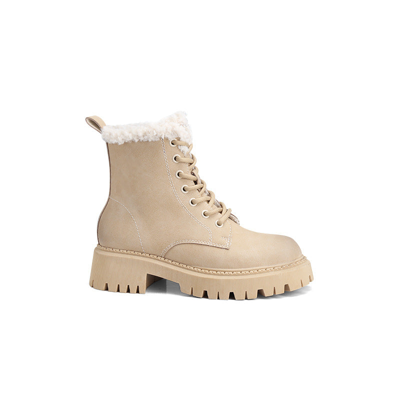 Women's Platform Round Head Plus Veet Martin Snow Boots