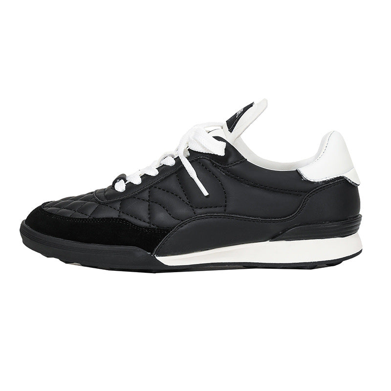 Women's Classic Style Rhombus Korean Lace Up Sports Color Men's Shoes