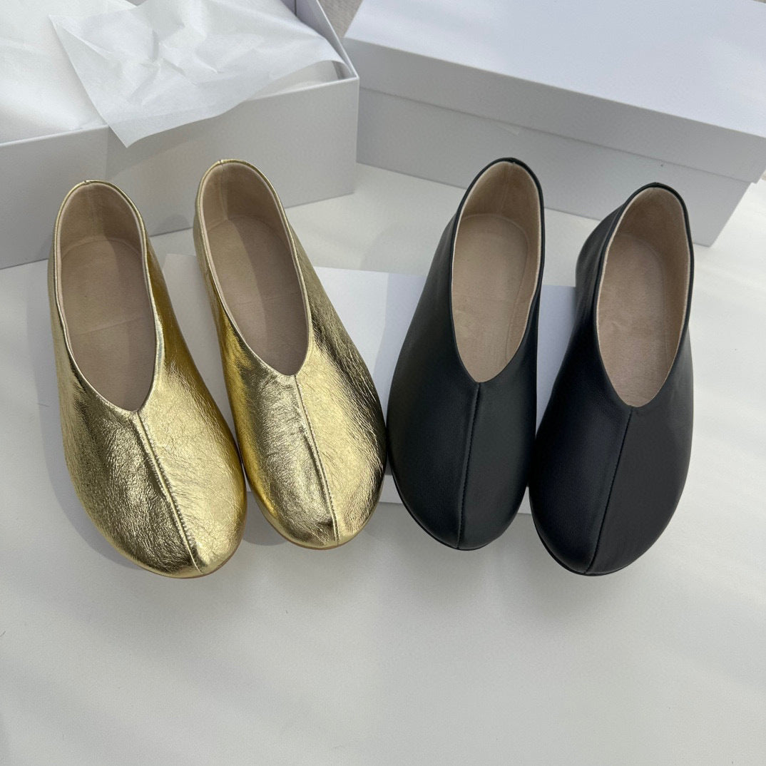 Small Era Niche Retro Soft Surface Sheepskin Shallow Mouth Flat Women's Fashion Shoes