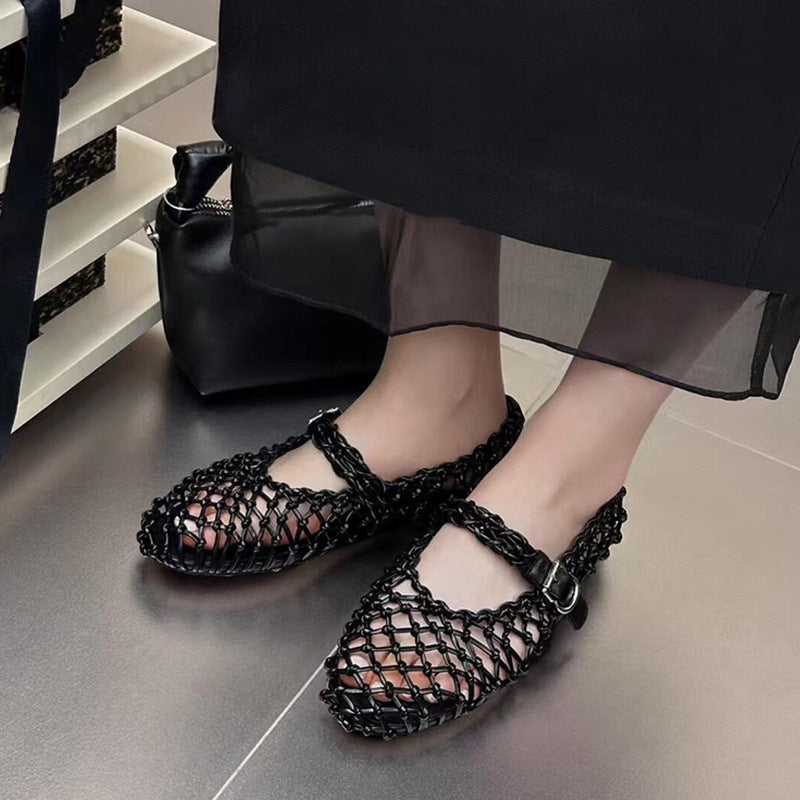 Sheepskin Version Korean Style Niche Woven Women's Fashion Shoes