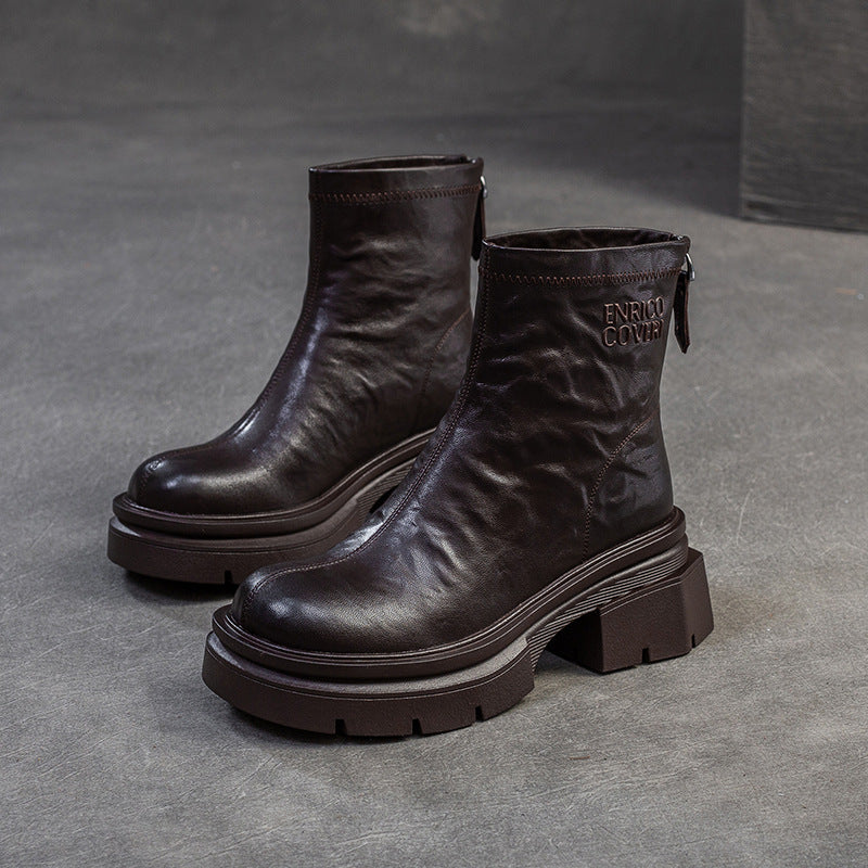 Grip Pattern British Style Martin Simple Boots