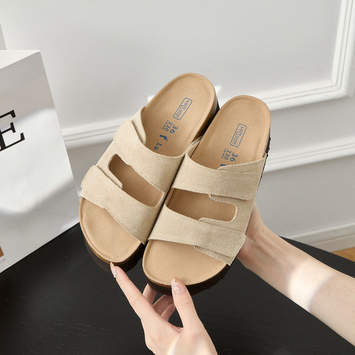 Women's Thick-soled Summer Retro Velcro Soft Bottom Slippers