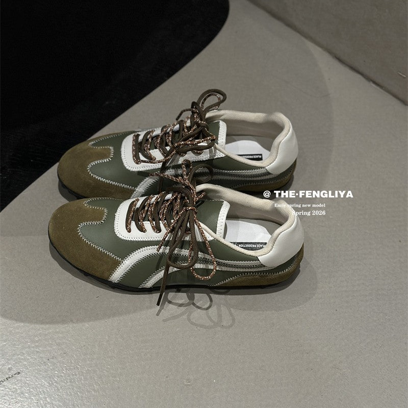 Yuan Spring Versatile Height Increasing Insole Color Matching German Training Women's Sports Shoes