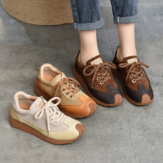 Women's Spring Genuine Soft Bottom Round Toe Women's Casual Shoes