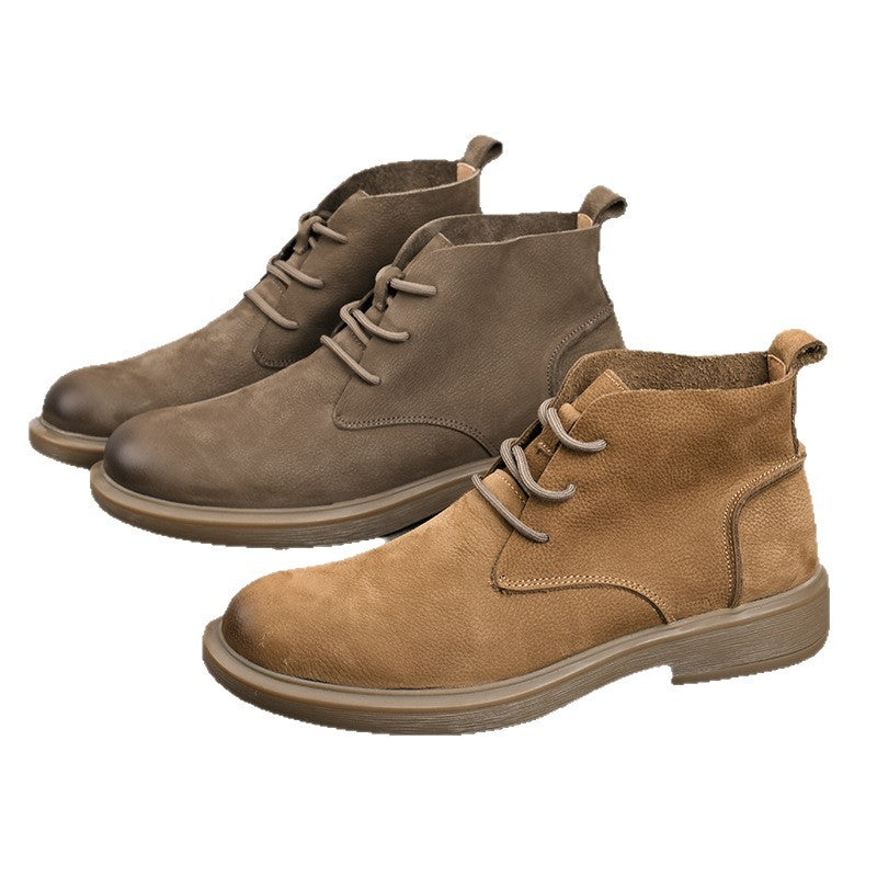 Men's Retro Lace Up Trendy Versatile Single-layer Men's Casual Leather Shoes