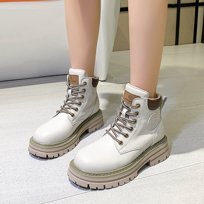 Women's Worker Summer Outdoor Martin Height Increasing Insole Platform Boots