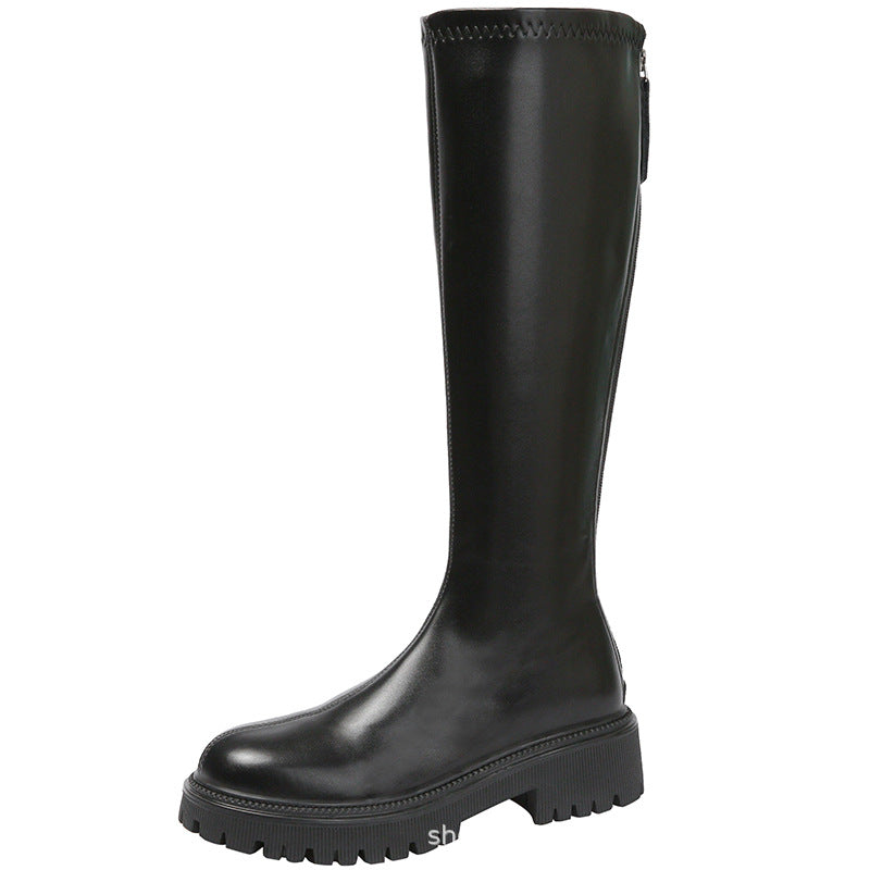 Women's Height Increasing Insole Chunky High Elastic Boots