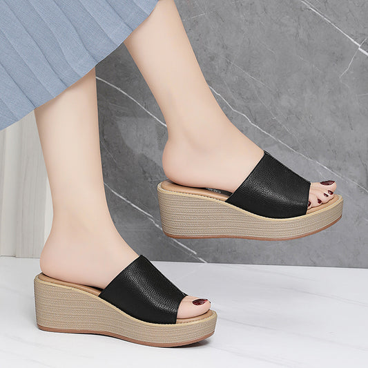 Women's Thick Bottom Soft Summer Flat High Slippers