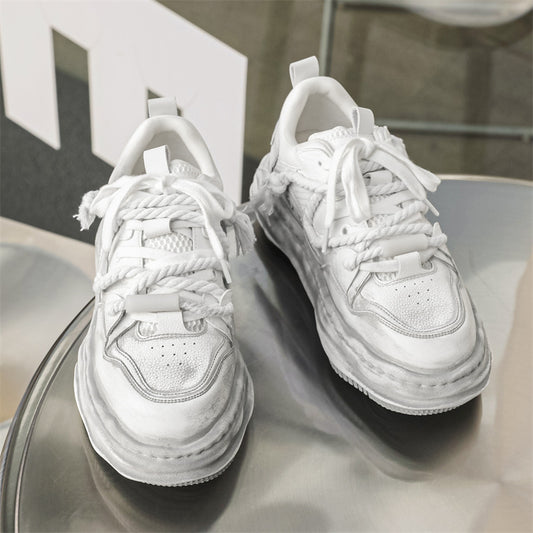 Men's Flat Design Dissoed Retro Distressed Sports Sneakers