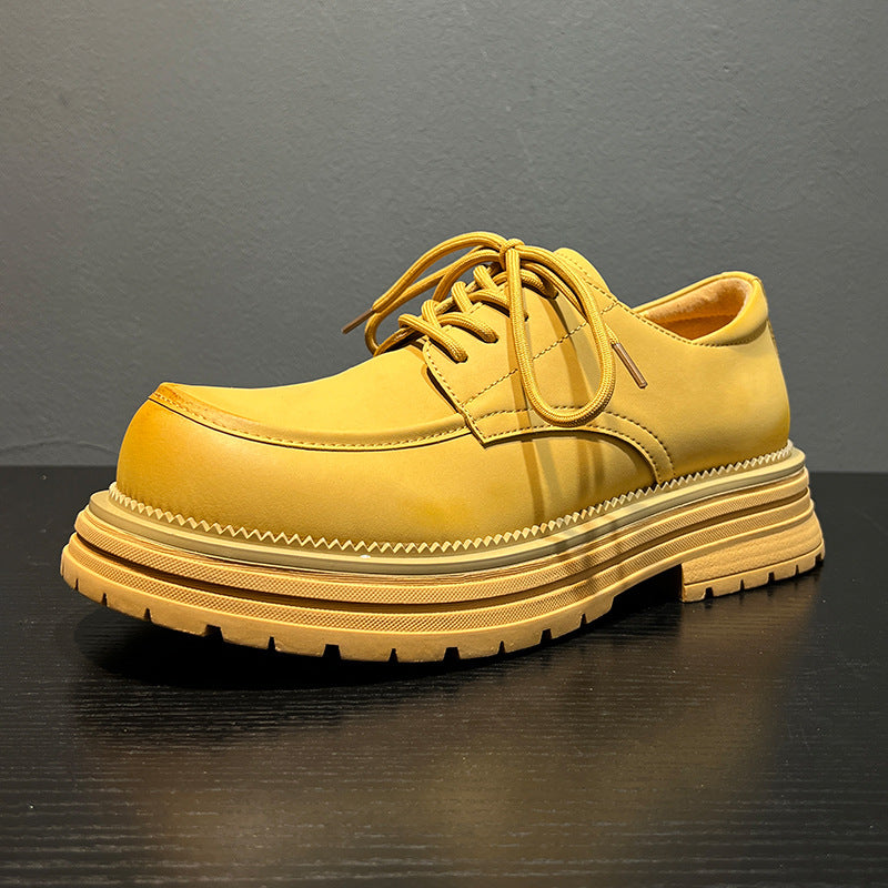 Men's White British Style Tooling Pumps Loafers
