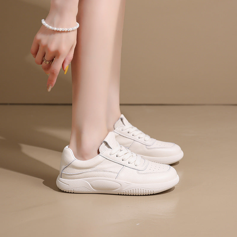 Women's Thin White Breathable Flat Retro Versatile Sports Women's Casual Shoes