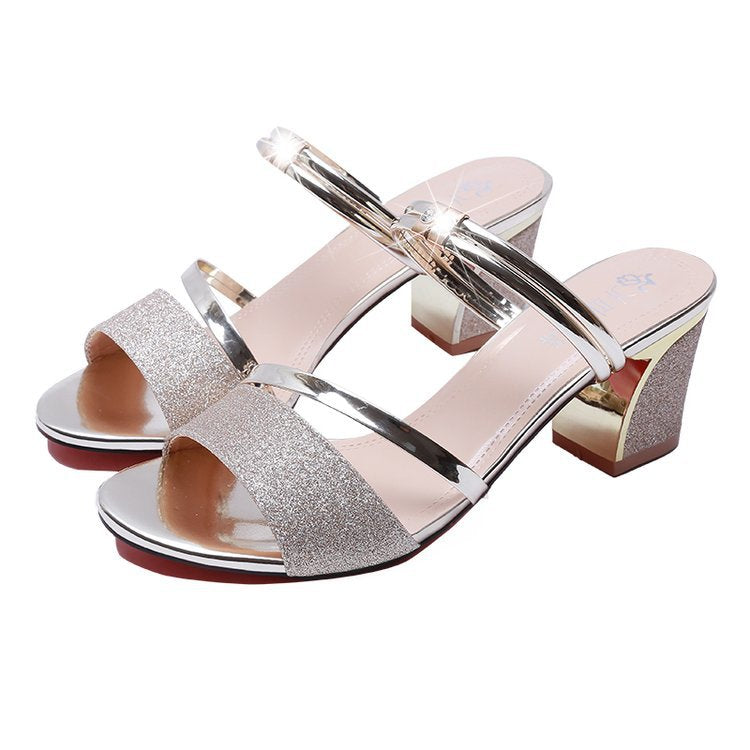 Women's High Summer Korean Style Two-way Fashion Heels