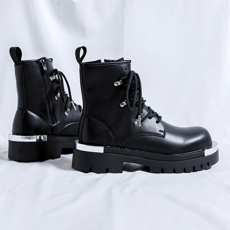 Male Trendy High Top Retro British Style Boots