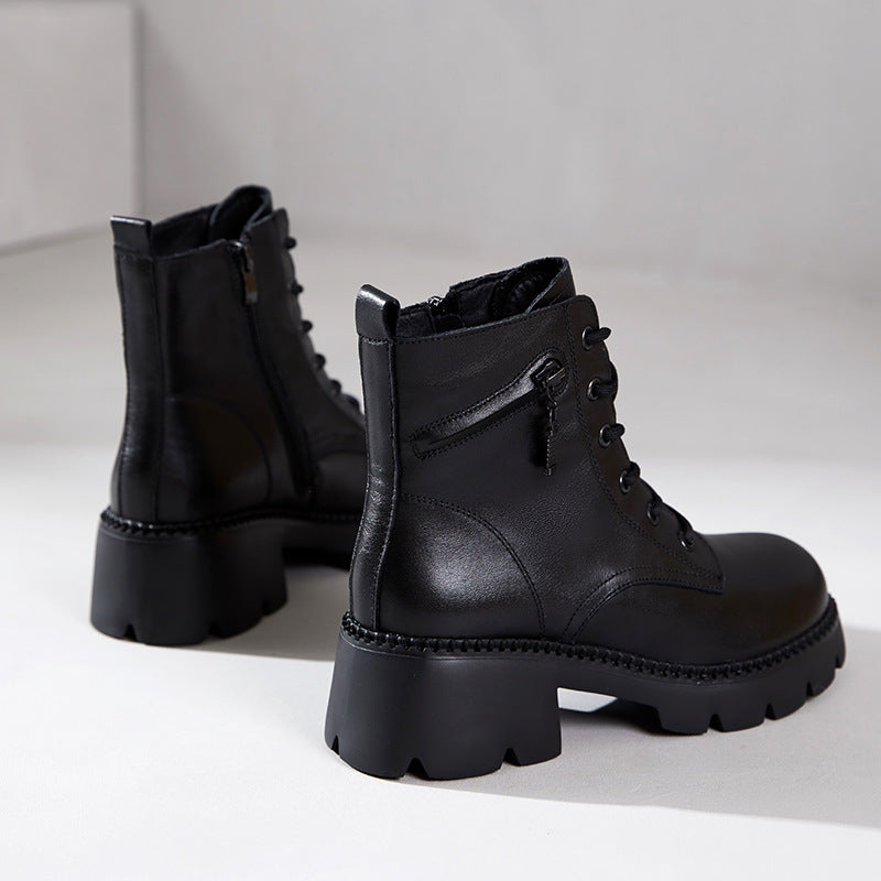 Women's & Men's First Layer Cowhide Martin Genuine Retro Boots