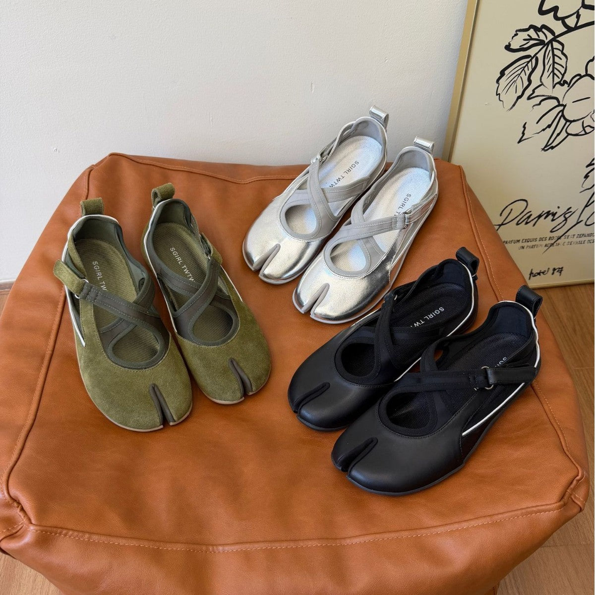 Women's Split Toe Mary Jane Flat Ballet Casual Shoes
