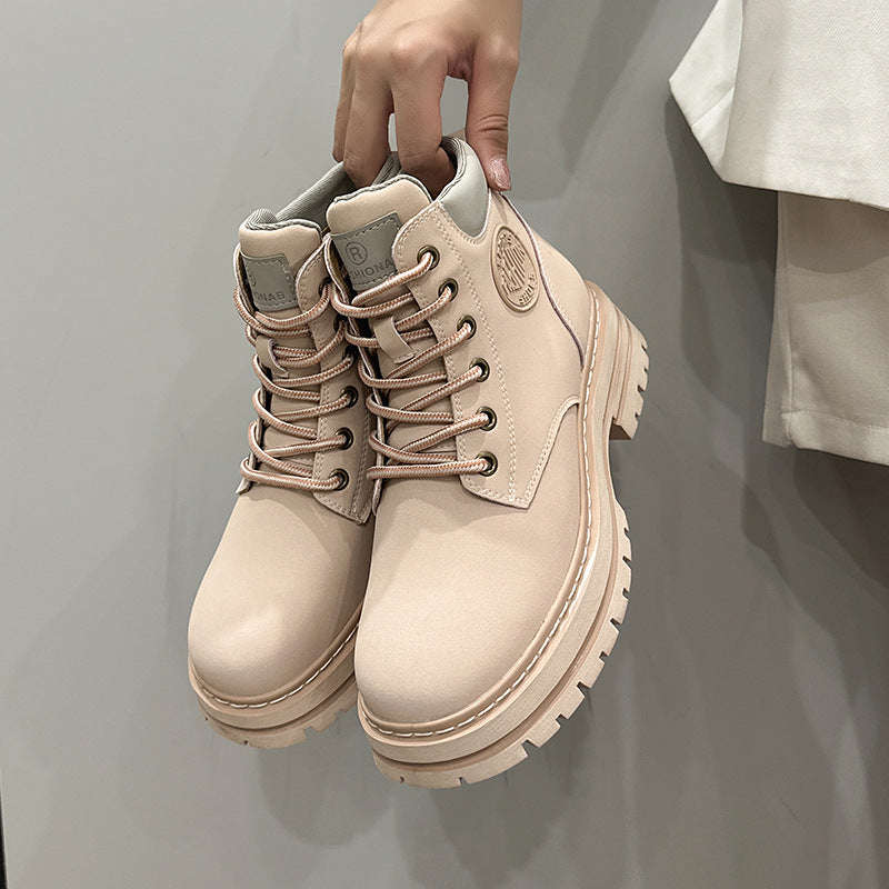 Women's Worker Summer Outdoor Martin Height Increasing Insole Platform Boots