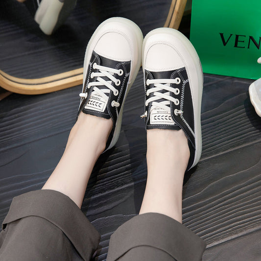 Women's Two-way Wear Tendon Bottom Soft Surface Top Layer Casual Shoes