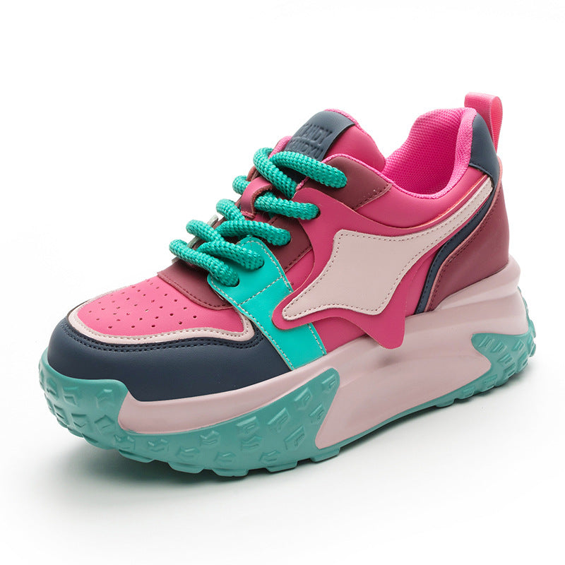 Women's Dad Autumn Korean Platform Height Increasing Insole Versatile Fashion Men's Shoes