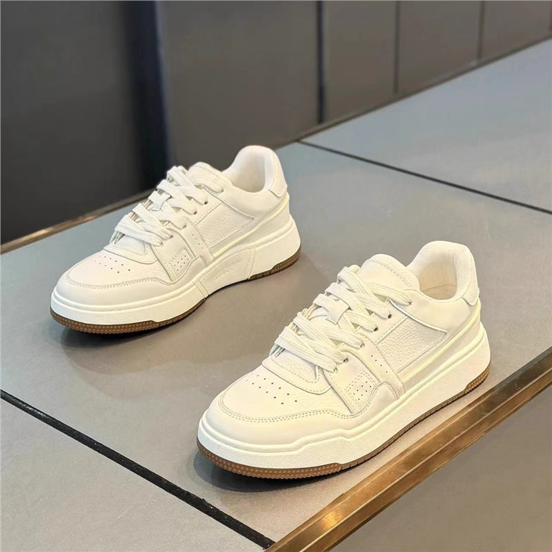 Men's Platform Versatile White Korean Soft Bottom Sports Men's Business Leather Shoes