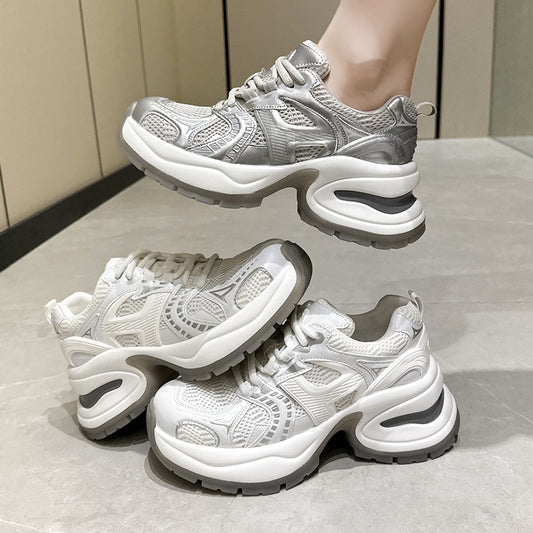 Women's Size Platform Sier Fashion Clunky Height Increasing Lightweight Women's Sports Shoes