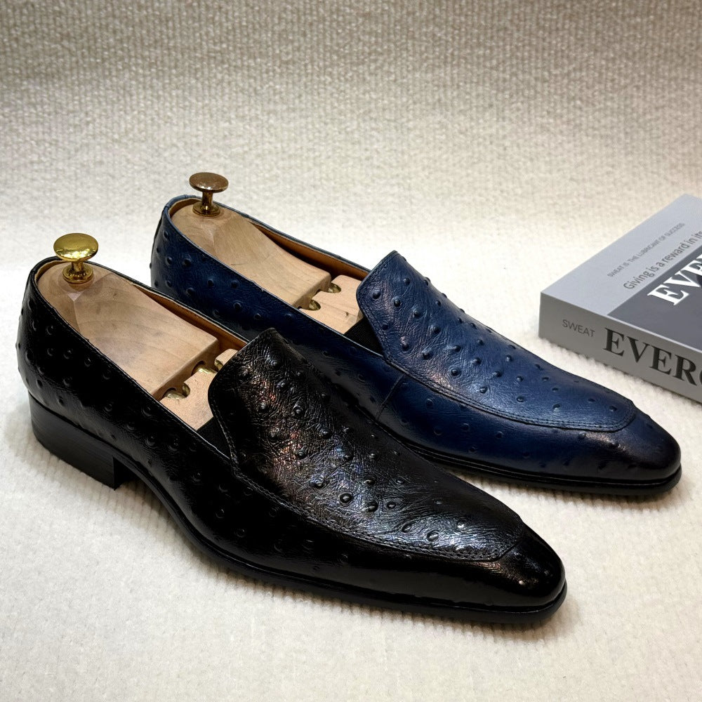 Trend Ostrich Grain One Pedal Business Light Loafers/doug Shoes