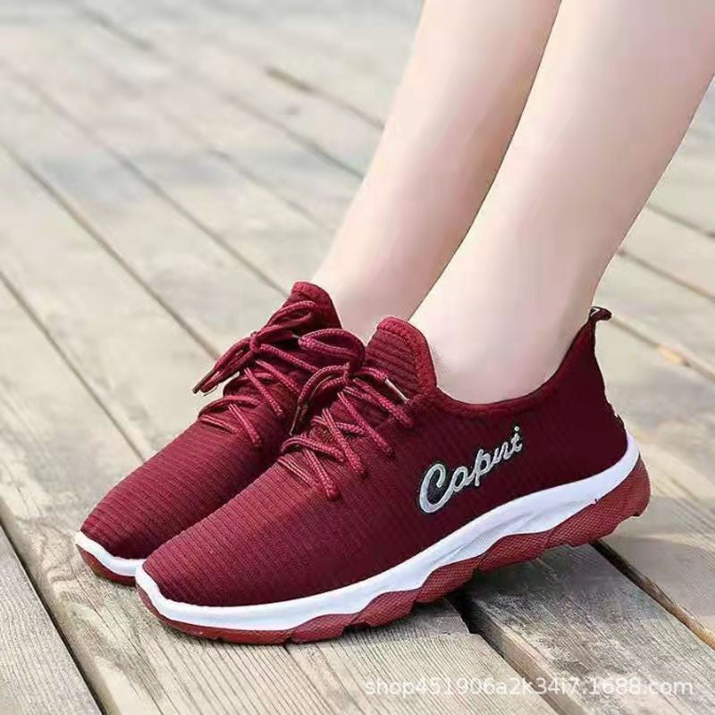 Women's Sports Breathable Mesh Platform Walking Soft Bottom Comfortable Sneakers