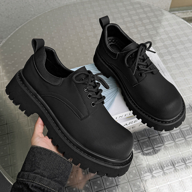 Men's Derby Martin Vintage Platform Height Increasing Men's Business Leather Shoes