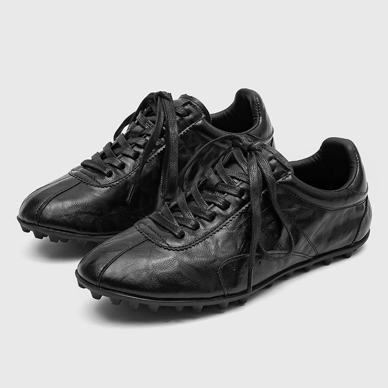 Men's Toe German Training British Style Leisure Commute Classic Retro Men's Casual Leather Shoes