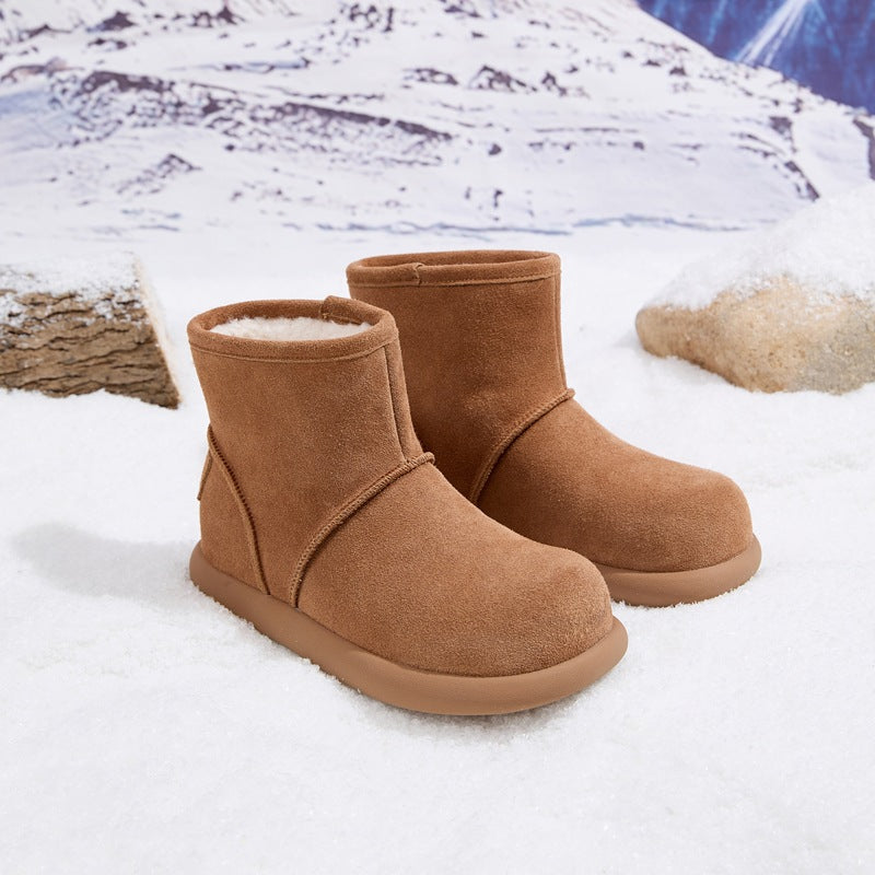Women's Increasing Insole Fleece-lined Thickened Fur Integrated Small Potatoes Length Thermal Boots