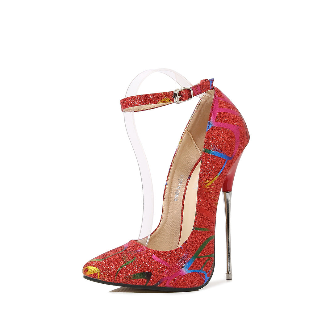 Women's Sexy Super Fine With Black Pointed Temperament Women's Shoes