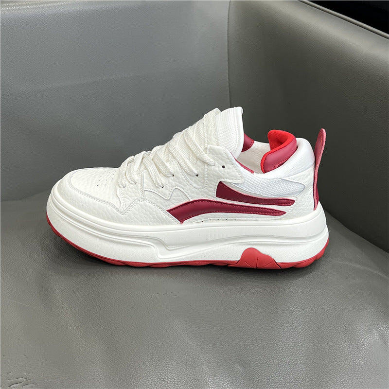 Men's Platform White Versatile Green Sports Breathable Men's Board Shoes