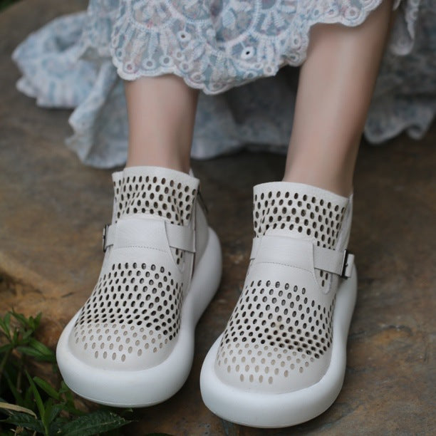 Women's Of Cowhide Bread Bottom Very Comfortable Hollow Are Too Large Women's Casual Shoes