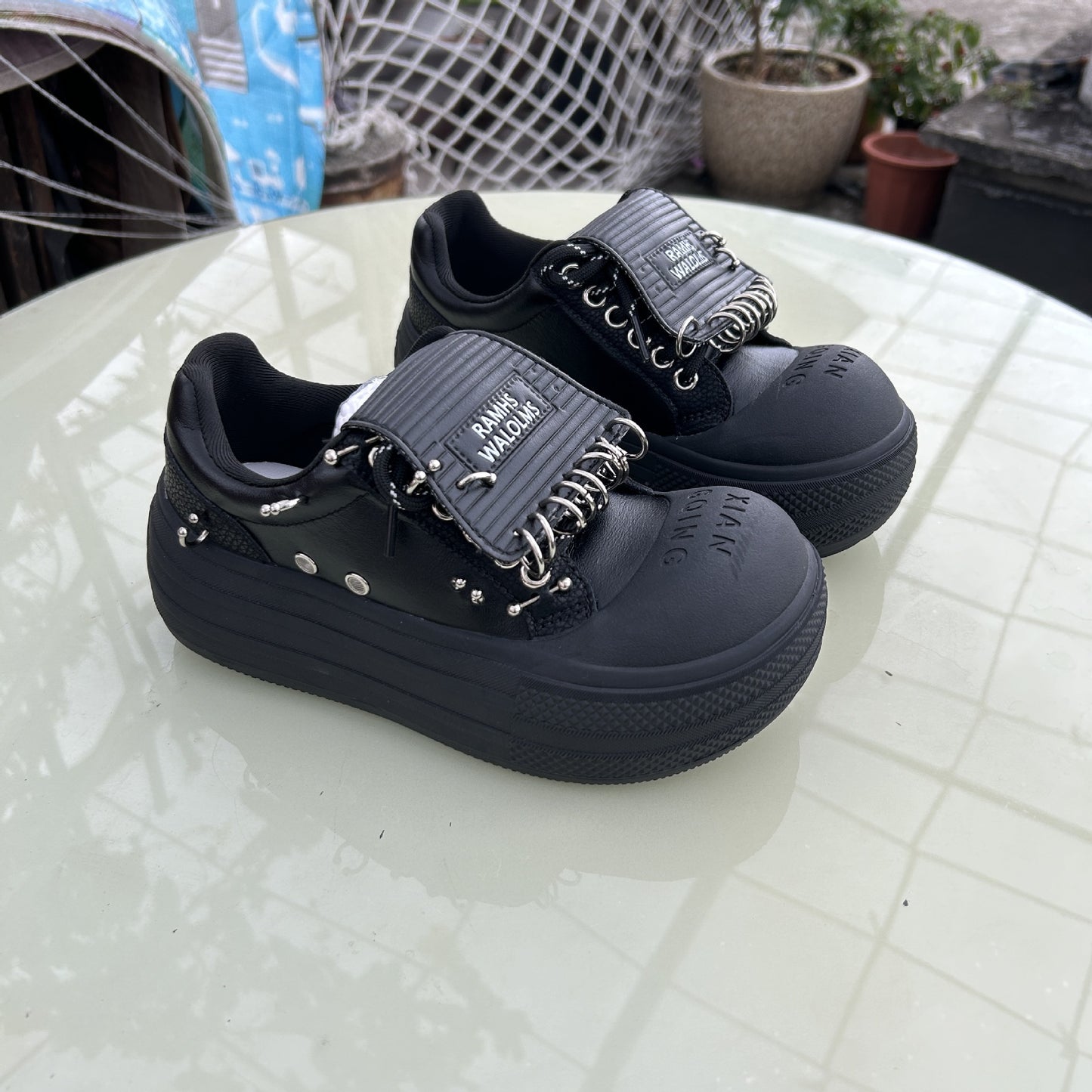 Spring Big Head Genuine White Raccoon Cotton Candy Labret Thick-soled Women's Casual Shoes