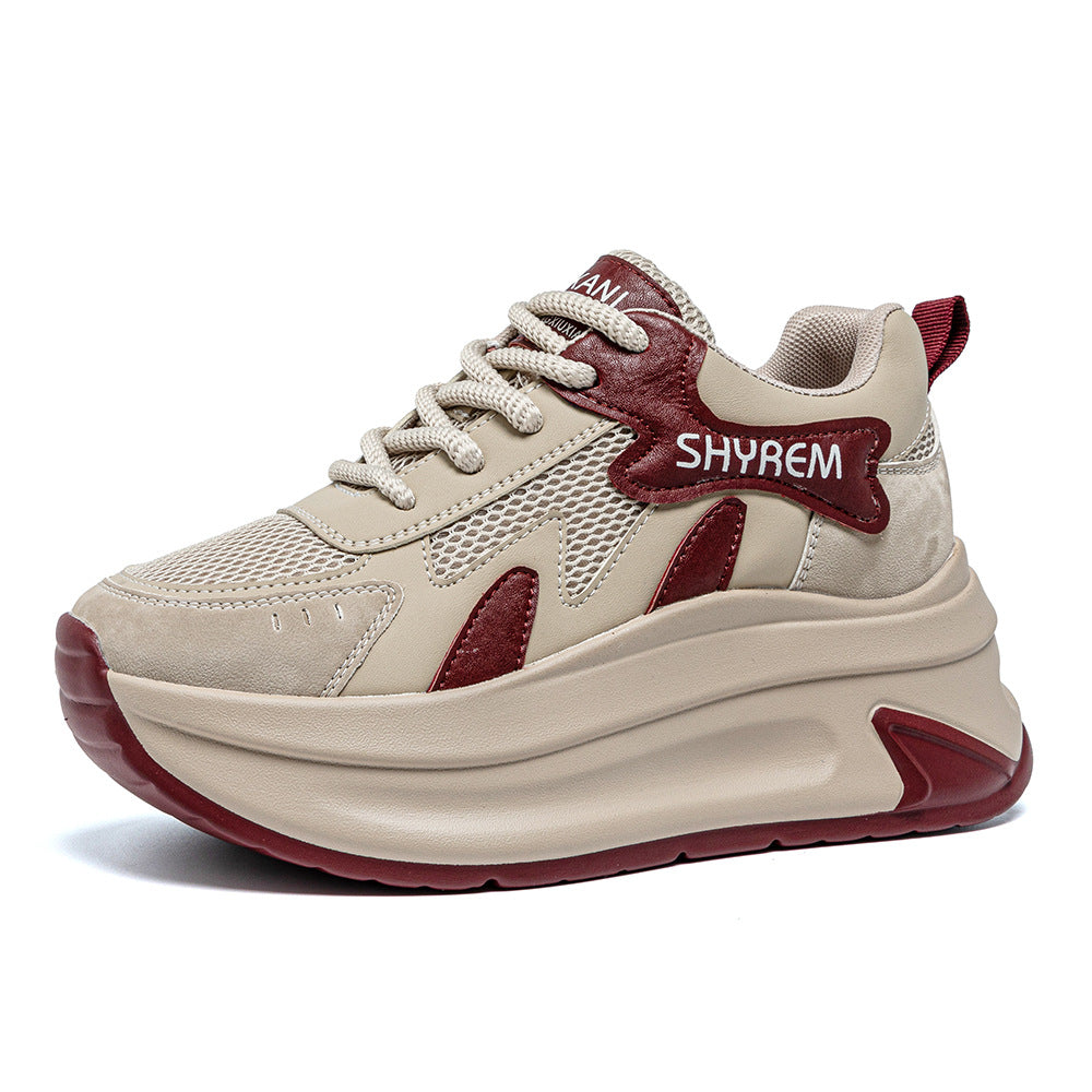 Platform White Good-looking Summer Mesh Increased Casual Shoes