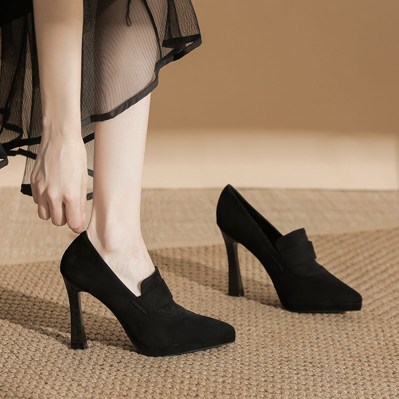 Stiletto Red Suede Wedding Female Temperament Not Tired Feet Waterproof Women's Fashion Shoes