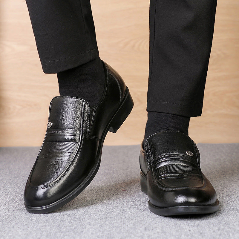 Men's Spring Genuine Business Formal Wear Slip-on Leather Shoes