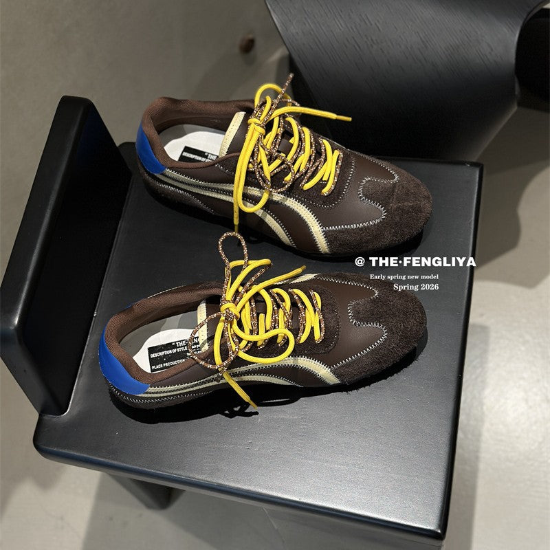 Yuan Spring Versatile Height Increasing Insole Color Matching German Training Women's Sports Shoes