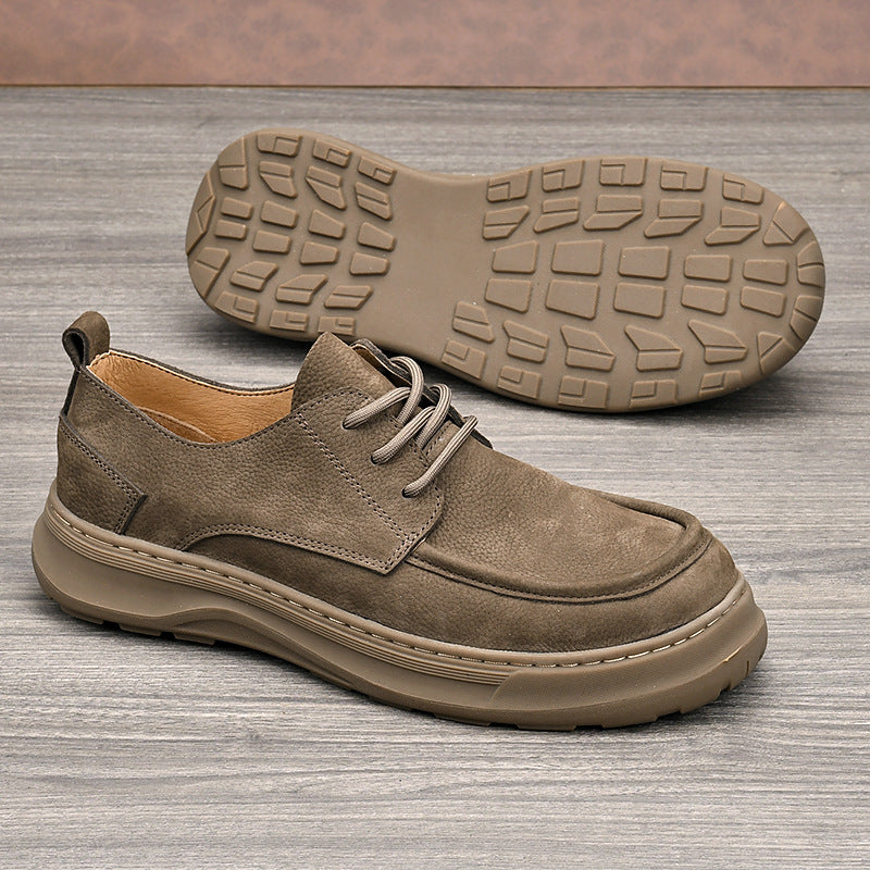 Men's First Layer Cowhide Business Platform British Trend Soft Men's Casual Leather Shoes