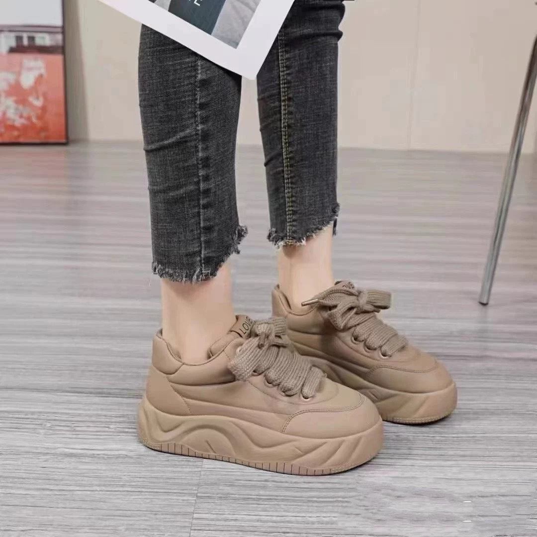 Thick Bottom Versatile Comfortable Bread Fashion Trends Height Increasing Women's Board Shoes