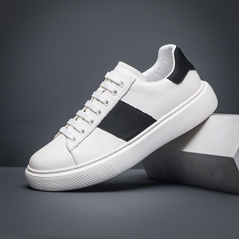Men's Cowhide European Goods Versatile Breathable Soft Sneakers