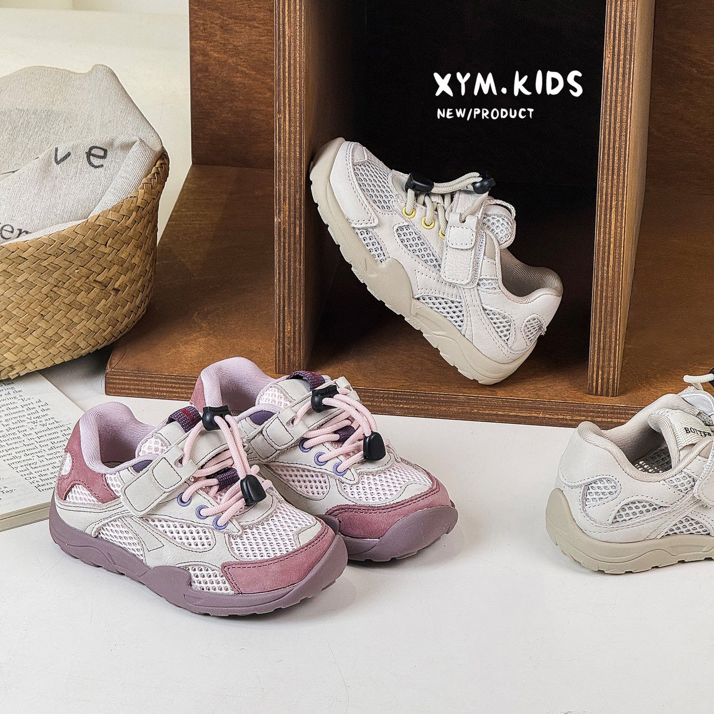 Summer Single Mesh Korean Style Fashion Drawstring Children's Sports Shoes
