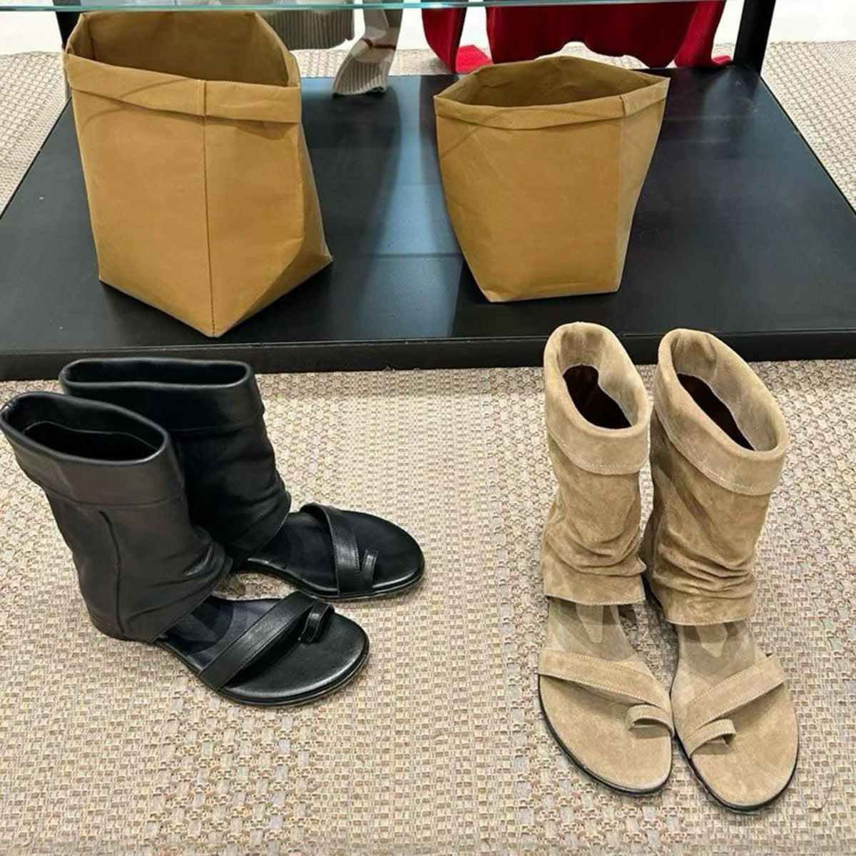 Women's Sheepskin Version Retro Pile Style Western Women's Leather Boots