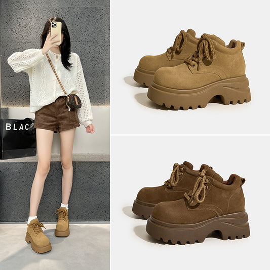 Women's Platform Martin Autumn British Style Small Elevator Ankle Boots